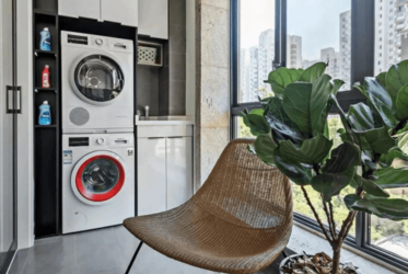 Những thiết kế ban công chung cư để máy giặt vừa đẹp vừa tiện dụng